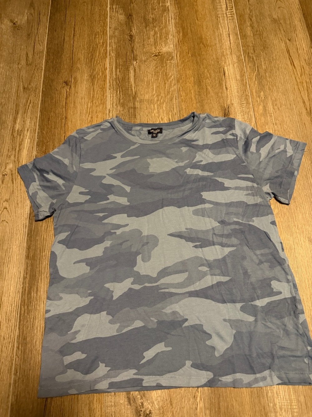 Splendid Blue Camo Short Sleeve Crew Tee